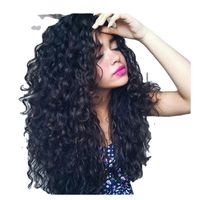 Small Curly Hair Ladies Fluffy Long Curly Hair Brown Headgear Wig main image 6