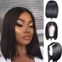 Fashion Mid-length Black Wigs Chemical Fiber Wig Wholesale main image 3