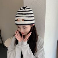 Autumn And Winter Knitted Hat Wild Striped Wool Knitted Hat Warm Wool Knitted Hat main image 3
