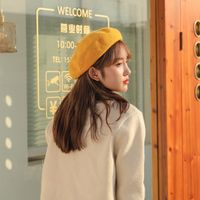 Wool Beret British Retro Korean Wild Painter Hat Beret Tide Art main image 2