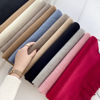 Scarf Solid Color New Cloud Imitation Cashmere Shawl Solid Color Letter Warm Scarf main image 5