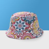 European And American Children's Color Floral Fisherman Hat Wholesale main image 4