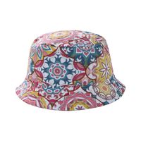 European And American Children's Color Floral Fisherman Hat Wholesale main image 6