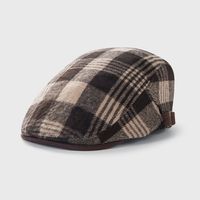 Retro American Peaked Cap Autumn And Winter Woolen Plaid Beret British Fashion Casual Newsboy Hat main image 4