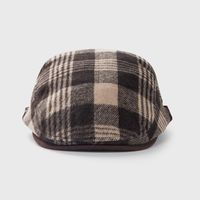 Retro American Peaked Cap Autumn And Winter Woolen Plaid Beret British Fashion Casual Newsboy Hat main image 5