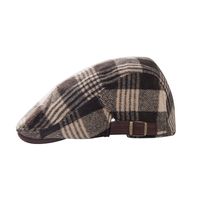 Retro American Peaked Cap Autumn And Winter Woolen Plaid Beret British Fashion Casual Newsboy Hat main image 6