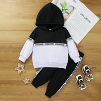 2021 New Spring Autumn Sports Letters Hooded Long-sleeved Children Suit sku image 6