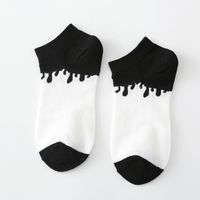 Black And White Cow Spotted Spring And Summer Short Socks Leopard Retro Boat Socks sku image 5