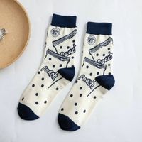 Calcetines A Cuadros De Tubo Largo De Otoño E Invierno Para Mujeres Con Diseño Marroquí De Dibujos Animados sku image 6