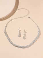 Women's Fashion Twisted Diamond Necklace And Earring Set main image 12