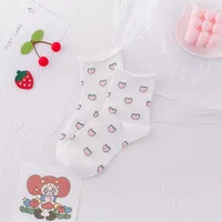 Printemps Et Été Nouveau Dessin Animé Fruit Pur Coton Curling Coréen Dames Chaussettes En Gros sku image 2