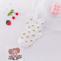 Spring And Summer New Cartoon Fruit Pure Cotton Curling Korean Ladies Socks Wholesale sku image 3
