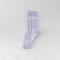 Frühling Und Sommer Lila Karierte Socken Weibliche Harajuku-stil Lila Karierte Socken Großhandel sku image 5