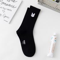 Socks Female Black And White Series Cute Bunny Tube Socks Cute Cotton Cartoon Socks sku image 1