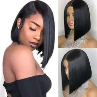 Fashion Mid-length Black Wigs Chemical Fiber Wig Wholesale sku image 1