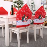 New Christmas Ornaments Printed Snowman Chair Cover sku image 1