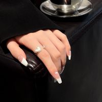 Dongda Simple Fashion Love Heart-shaped Ring Trending Unique Trendy Pearl Ring Elegant Zircon Niche Index Finger Ring main image 4