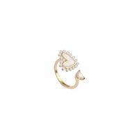 Dongda Simple Fashion Love Heart-shaped Ring Trending Unique Trendy Pearl Ring Elegant Zircon Niche Index Finger Ring main image 5