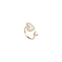 Dongda Simple Mode Amour En Forme De Coeur Anneau Tendance Unique À La Mode Perle Anneau Élégant Zircon Niche Index Bague main image 5