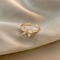 Butterfly Zircon Simple Opening Ring Design Sense Ring main image 6