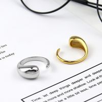 Fashion Drop-shaped Ring Simple Smooth Opening Adjustable Ring Index Finger Copper Ring main image 2