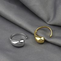 Fashion Drop-shaped Ring Simple Smooth Opening Adjustable Ring Index Finger Copper Ring main image 4
