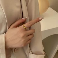 خاتم إصبع هندسي نباتي غير منتظم على الطراز الكوري الجديد main image 6