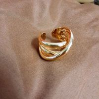 Glossy Simple Winding Ring Personalitycool Style Exquisite Copper Ring main image 6