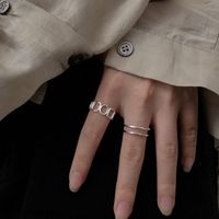 Geometric Double-layer Hollow Opening Fashion Personality Design Index Finger Ring main image 3