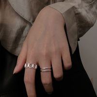 Geometric Double-layer Hollow Opening Fashion Personality Design Index Finger Ring main image 4