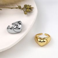 Korean Heart-shaped Opening Ring Simple Wild Couple Ring Index Finger Ring main image 1