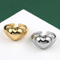 Korean Heart-shaped Opening Ring Simple Wild Couple Ring Index Finger Ring main image 5