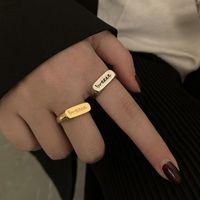 Japanese And Korean Fashion English Letters Ring Ins Special-interest Design Cut Open Couple Rings New Fashion Index Finger Ring main image 2