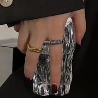 Japanische Und Koreanische Mode Englische Buchstaben Ring Ins Nischen Design Geschnittene Offene Paar Ring Neue Trend Ige Essens Ring main image 6