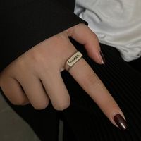 Japanese And Korean Fashion English Letters Ring Ins Special-interest Design Cut Open Couple Rings New Fashion Index Finger Ring main image 5