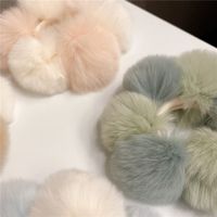 Automne Et Hiver Nouvelle Corde De Tête En Peluche Tempérament Féminin Bande De Caoutchouc Femme Ins Coiffe Bicolore main image 5