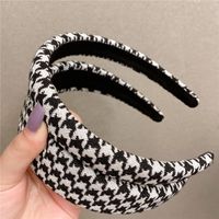 Korean Dongdaemun Same Product Houndstooth Simple Hairband Girly Temperamental Hairpin Ins Internet Celebrity Bow Headband main image 2