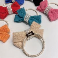 Autumn And Winter New Bow Wool Simple Headband Female Online Influencer Ins Rubber Band Female Hair Tie Pearl Tie Waist Hair Ring main image 6