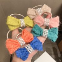Autumn And Winter New Bow Wool Simple Headband Female Online Influencer Ins Rubber Band Female Hair Tie Pearl Tie Waist Hair Ring main image 5