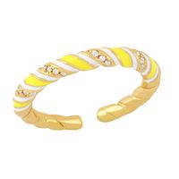 Fashion Personality Trendy Cold Wind Gold-plated Zircon Twist Ring main image 5