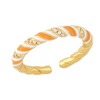 Fashion Personality Trendy Cold Wind Gold-plated Zircon Twist Ring main image 4