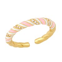 Fashion Personality Trendy Cold Wind Gold-plated Zircon Twist Ring main image 3