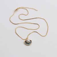 Copper Plated Real Gold Pearl Shell Oil Drop Pendant Necklace Simple Jewelry Accessories main image 4