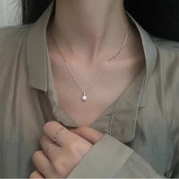 Simple Pendant With A Single Flashing Diamond Necklace Design Niche Temperament Clavicle Chain sku image 1