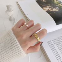 2021 New Exquisite Woven Chain Ring Women's Fashion Simple Style Niche Design Open Index Finger Ring Trendy sku image 1