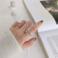 2021 New Exquisite Woven Chain Ring Women's Fashion Simple Style Niche Design Open Index Finger Ring Trendy sku image 2