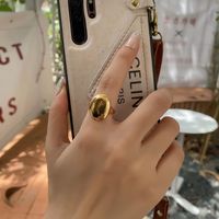 Koreanische Version Des Glänzenden Zeigefinger Rings 2021 Neue Ovale Ins Einfache Stil Mode Persönlichkeit Offenen Ring Schmuck sku image 1