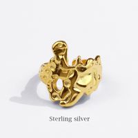 European And American Fashion Creative Lava Exaggerated Bump Handmade Couple Ring Index Finger Ring sku image 1