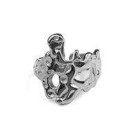 European And American Fashion Creative Lava Exaggerated Bump Handmade Couple Ring Index Finger Ring sku image 2