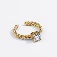 French Gold Chain Zircon Ring Simple Temperament Opening Index Finger Ring sku image 3